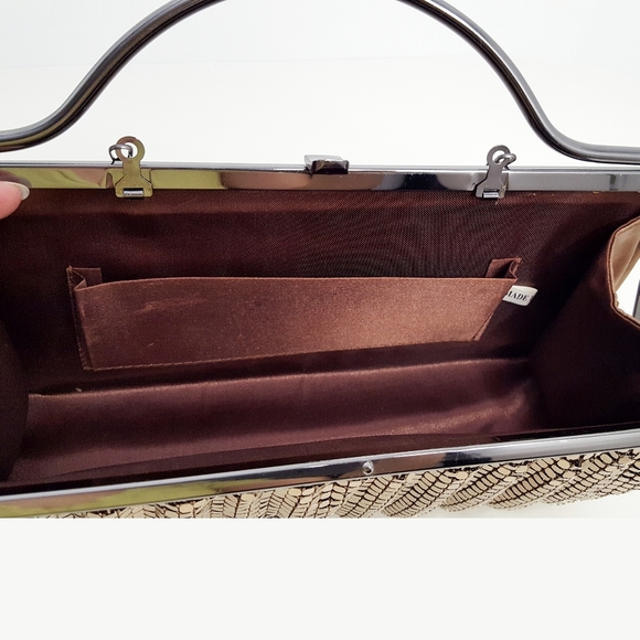 Vintage🔥Metal Geo Mesh Sequin Evening Bag|Shoulder Bag☆Handbag - Picture 9 of 12